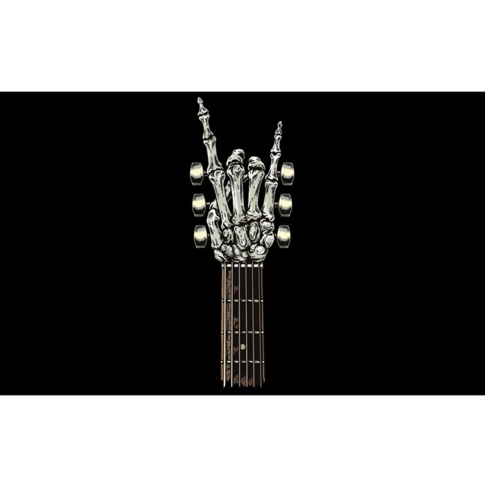 Rock On Guitar Neck Skeleton Hand Sign Rock & Roll Band Bumper Sticker