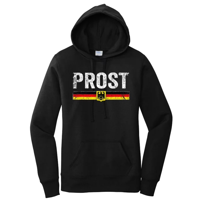 Retro Oktoberfest German Flag Prost Women's Pullover Hoodie