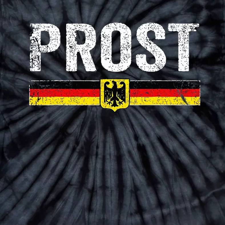 Retro Oktoberfest German Flag Prost Tie-Dye T-Shirt