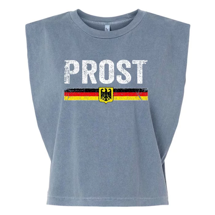 Retro Oktoberfest German Flag Prost Garment-Dyed Women's Muscle Tee