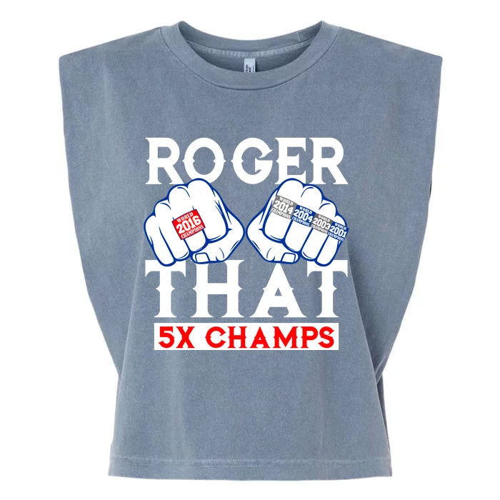 Roger That 5 Time World Champions Rings Garment-Dyed Women's Muscle Tee