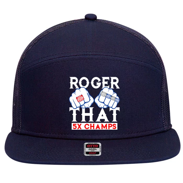 Roger That 5 Time World Champions Rings 7 Panel Mesh Trucker Snapback Hat