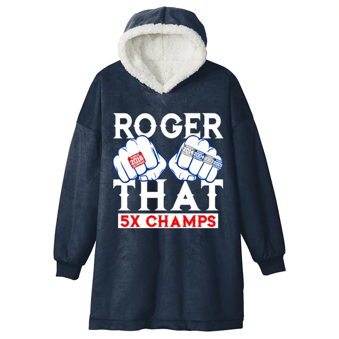 Roger That 5 Time World Champions Rings Hooded Wearable Blanket