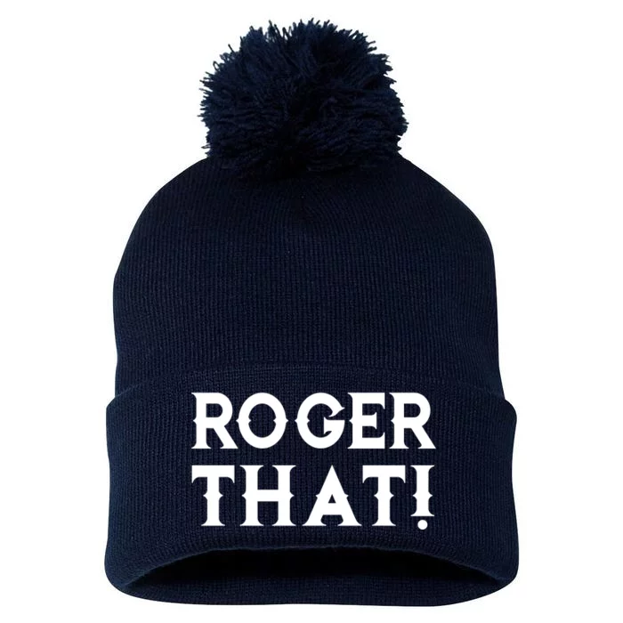 Roger That! Comedic Funny Pom Pom 12in Knit Beanie