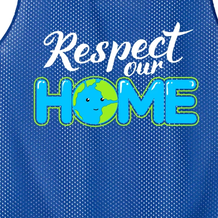 Respect Our Home Earth Day Gift Mesh Reversible Basketball Jersey Tank