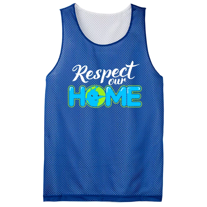 Respect Our Home Earth Day Gift Mesh Reversible Basketball Jersey Tank