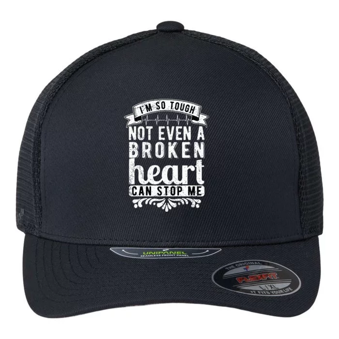 retro Open Heart Surgery Survivor Flexfit Unipanel Trucker Cap