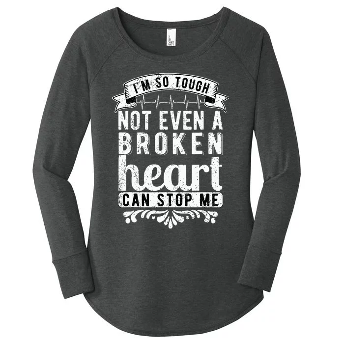 retro Open Heart Surgery Survivor Women's Perfect Tri Tunic Long Sleeve Shirt