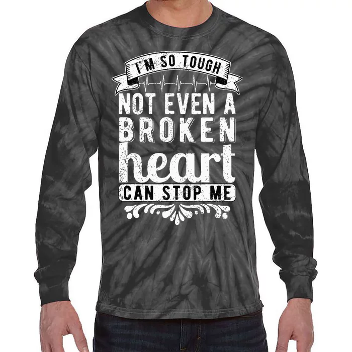 retro Open Heart Surgery Survivor Tie-Dye Long Sleeve Shirt