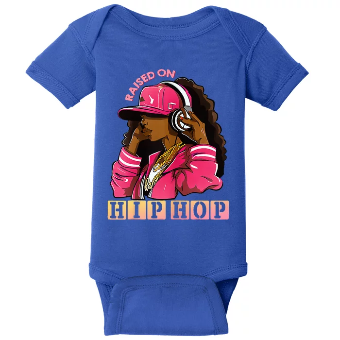 RAISED ON HIP HOP Fashion 50th Rap Anniversary Baby Bodysuit