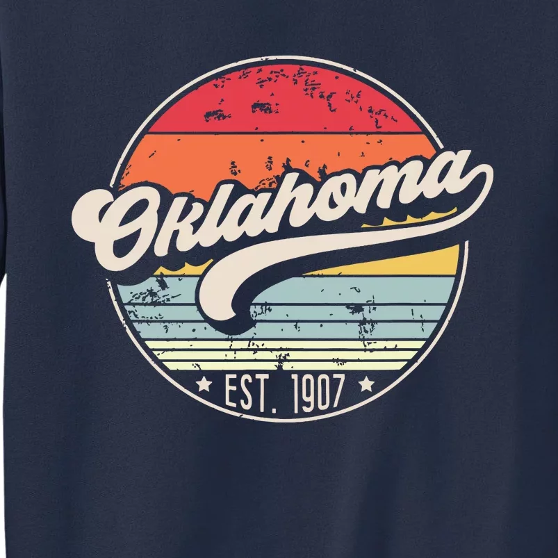 Retro Oklahoma Home State Ok Cool 70s Style Sunset Sweatshirt