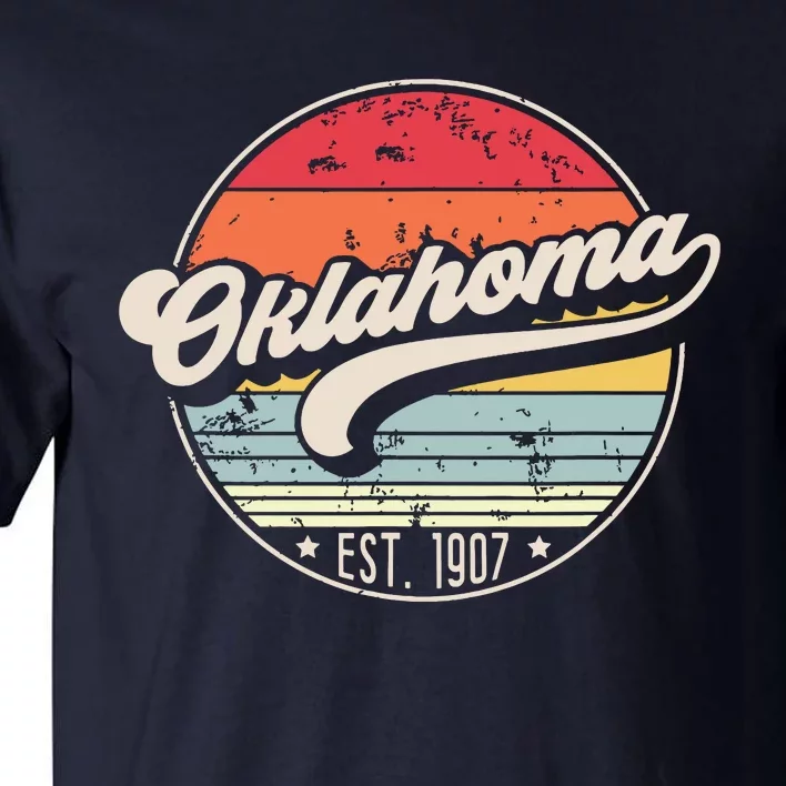 Retro Oklahoma Home State Ok Cool 70s Style Sunset Tall T-Shirt