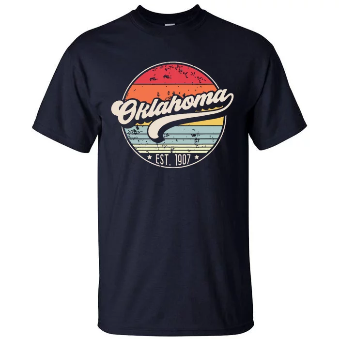 Retro Oklahoma Home State Ok Cool 70s Style Sunset Tall T-Shirt