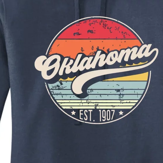 Retro Oklahoma Home State Ok Cool 70s Style Sunset Women's Pullover Hoodie