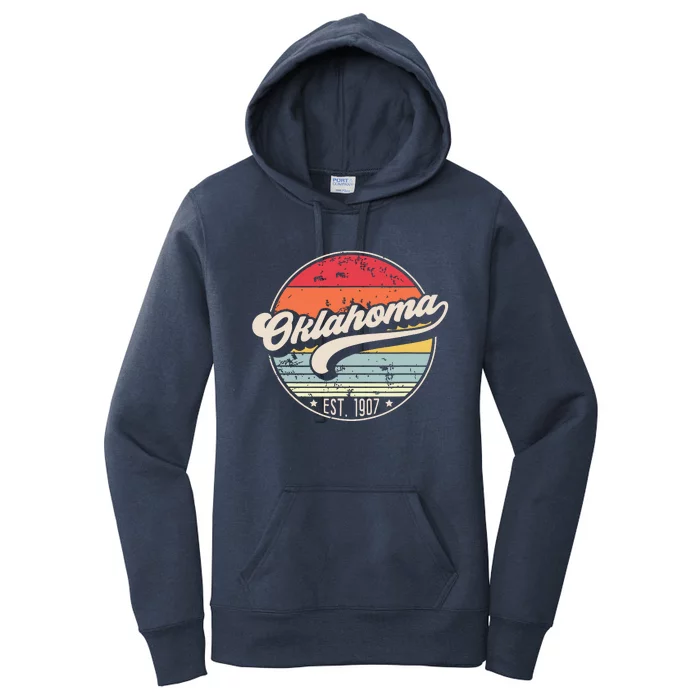 Retro Oklahoma Home State Ok Cool 70s Style Sunset Women's Pullover Hoodie