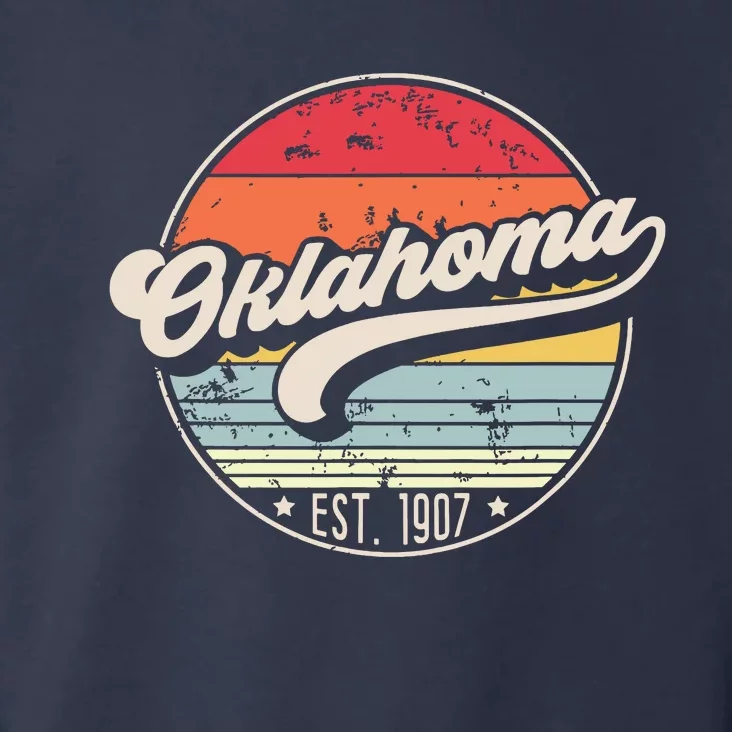 Retro Oklahoma Home State Ok Cool 70s Style Sunset Toddler Hoodie