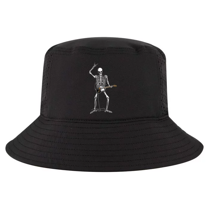 Rock On Halloween Skeleton Guitarist Rock And Roll Band Cool Comfort Performance Bucket Hat