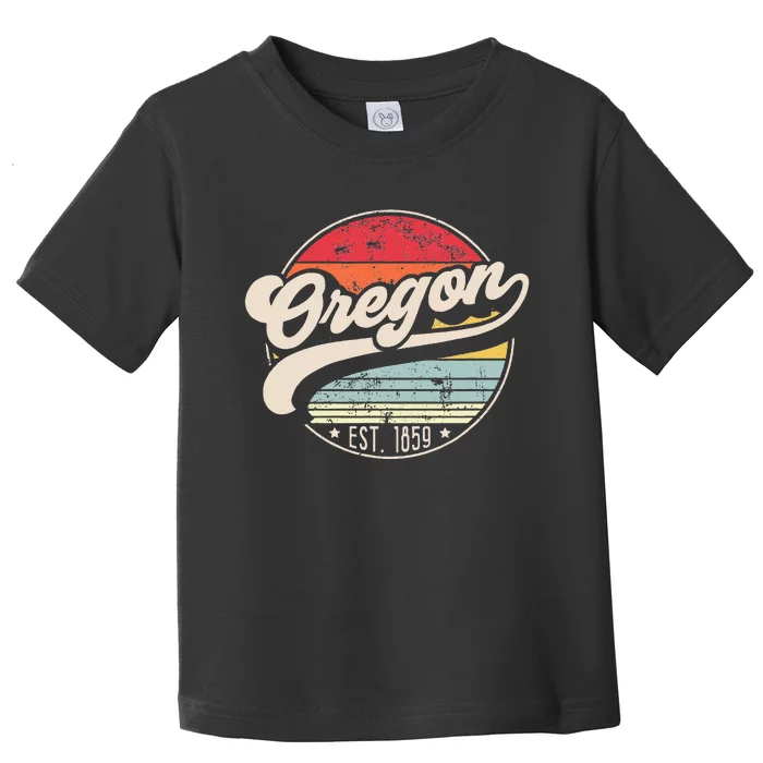 Retro Oregon Home State Or Cool 70s Style Sunset Toddler T-Shirt