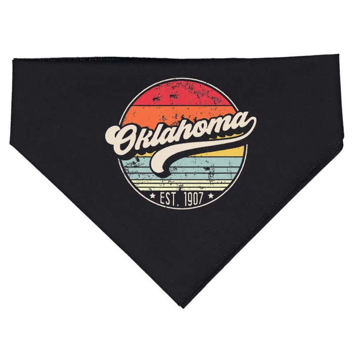 Retro Oklahoma Home State Ok Cool 70s Style USA-Made Doggie Bandana