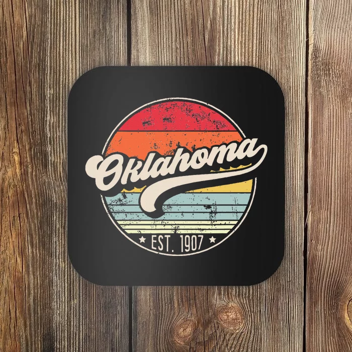 Retro Oklahoma Home State Ok Cool 70s Style Coaster