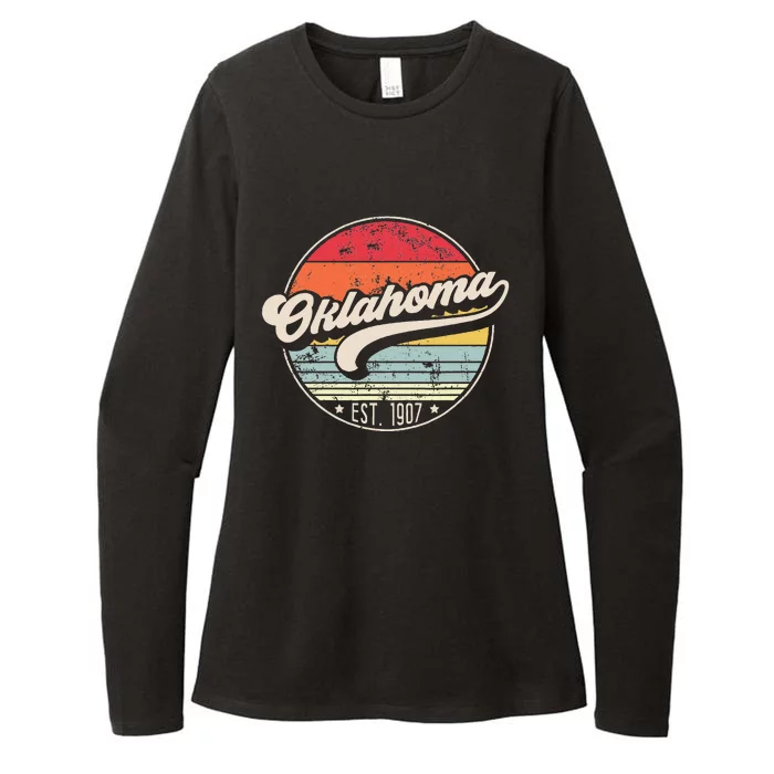 Retro Oklahoma Home State Ok Cool 70s Style Womens CVC Long Sleeve Shirt