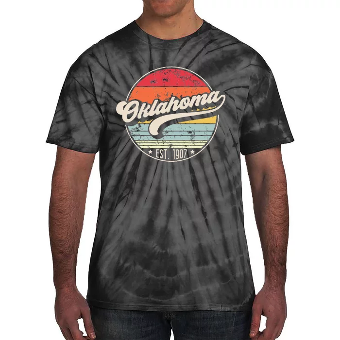 Retro Oklahoma Home State Ok Cool 70s Style Tie-Dye T-Shirt