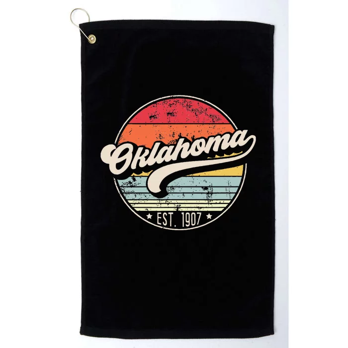 Retro Oklahoma Home State Ok Cool 70s Style Platinum Collection Golf Towel