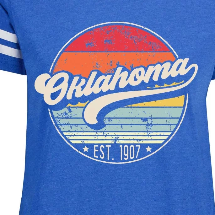 Retro Oklahoma Home State Ok Cool 70s Style Enza Ladies Jersey Football T-Shirt