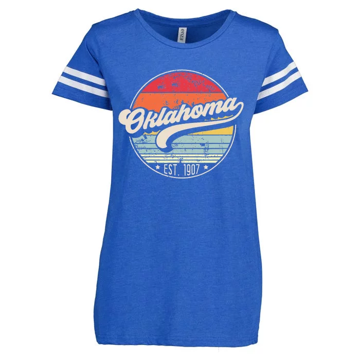 Retro Oklahoma Home State Ok Cool 70s Style Enza Ladies Jersey Football T-Shirt