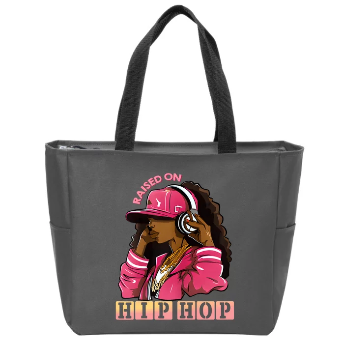 RAISED ON HIP HOP Fashion 50th Rap Anniversary Zip Tote Bag