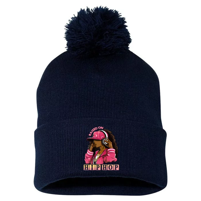 RAISED ON HIP HOP Fashion 50th Rap Anniversary Pom Pom 12in Knit Beanie