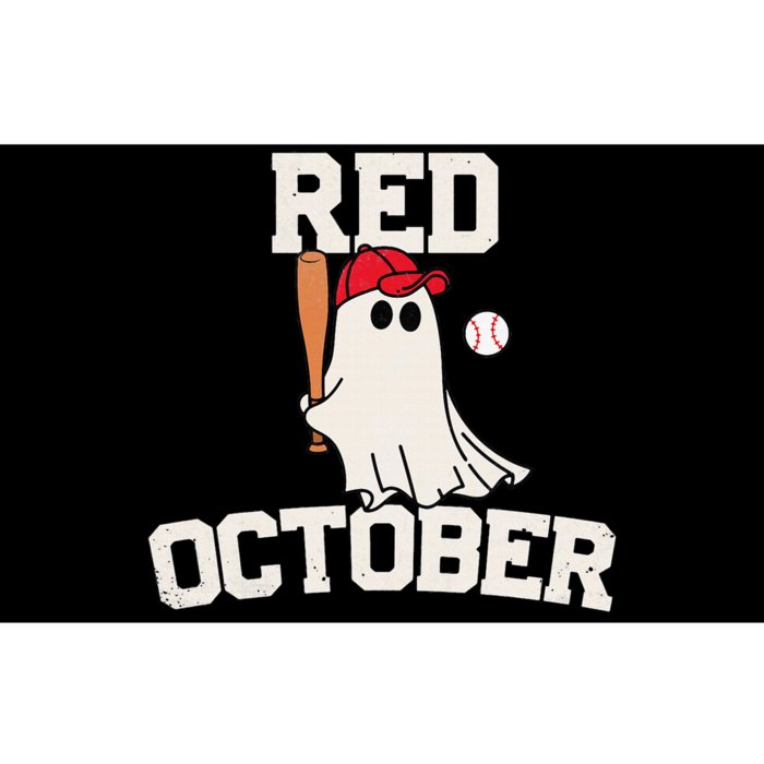 Red October Halloween Ghost Playing Baseball Bumper Sticker