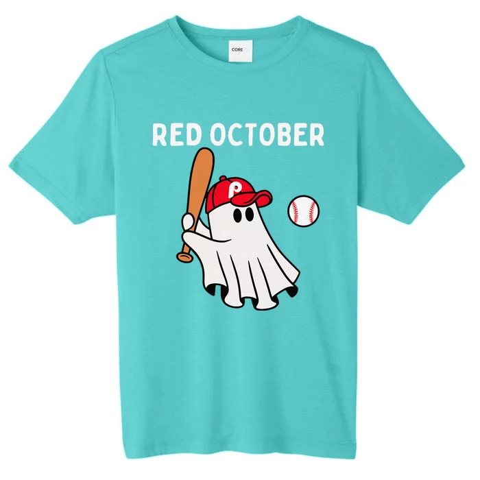 Red October Halloween Baseball Ghost ChromaSoft Performance T-Shirt