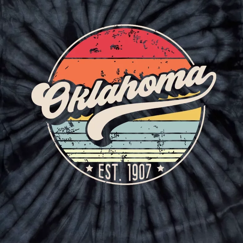 Retro Oklahoma Home State Ok Cool 70s Style Sunset Tie-Dye T-Shirt