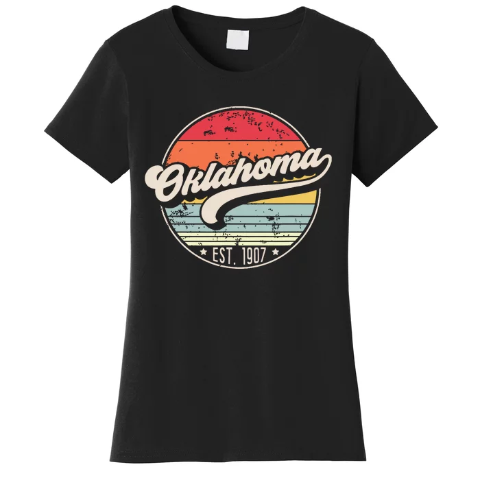 Retro Oklahoma Home State Ok Cool 70s Style Sunset Women's T-Shirt