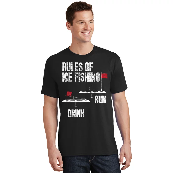 Rules Of Ice Fishing Ice Fisher Fisherman T-Shirt