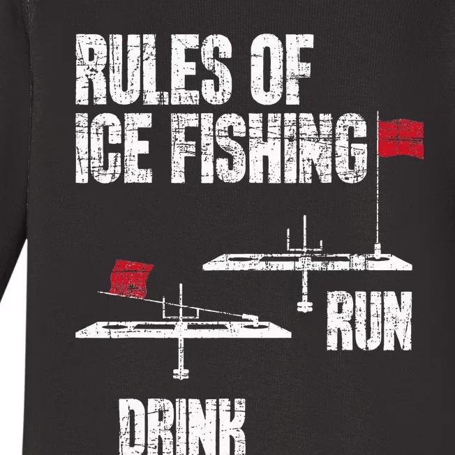 Rules Of Ice Fishing Ice Fisher Fisherman Baby Long Sleeve Bodysuit