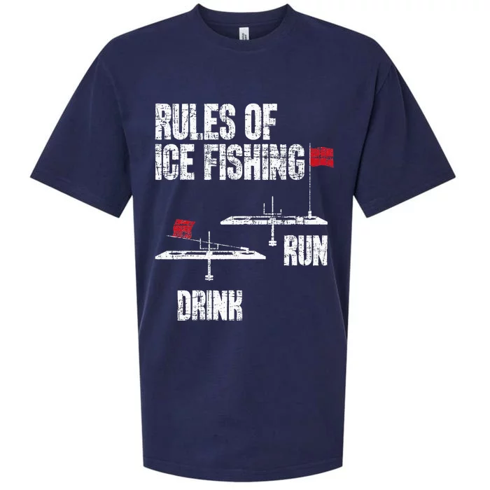 Rules Of Ice Fishing Ice Fisher Fisherman Sueded Cloud Jersey T-Shirt