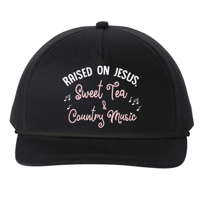 Raised On Jesus Sweet Tea And Country Music Snapback Five-Panel Rope Hat