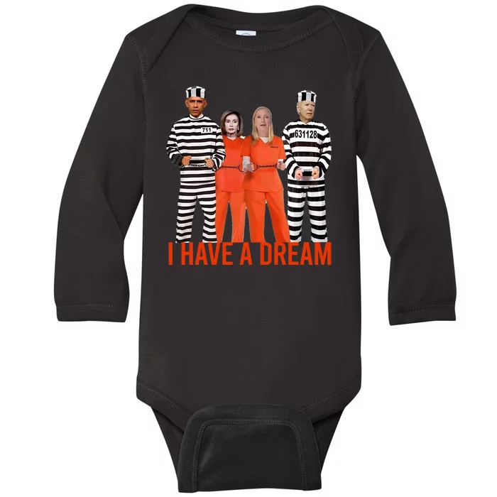 Rock Obama Joe Biden I Have A Dream Baby Long Sleeve Bodysuit