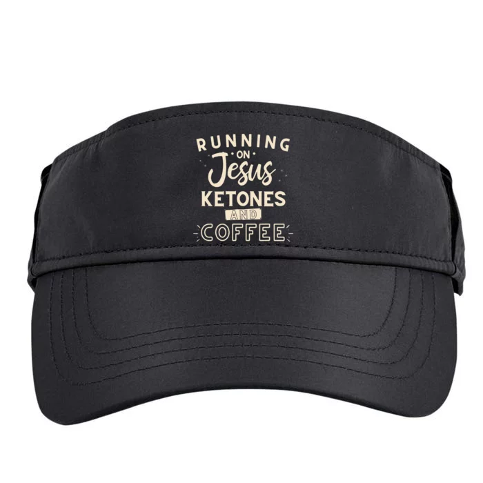 Running On Jesus Ketones And Coffee Healthy Keto Christian Adult Drive Performance Visor