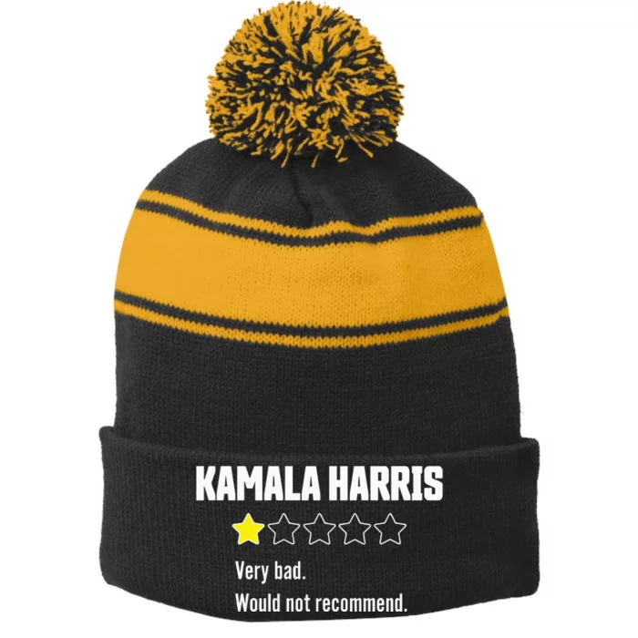 Review Of Kamala Very Bad 1 Star Stripe Pom Pom Beanie