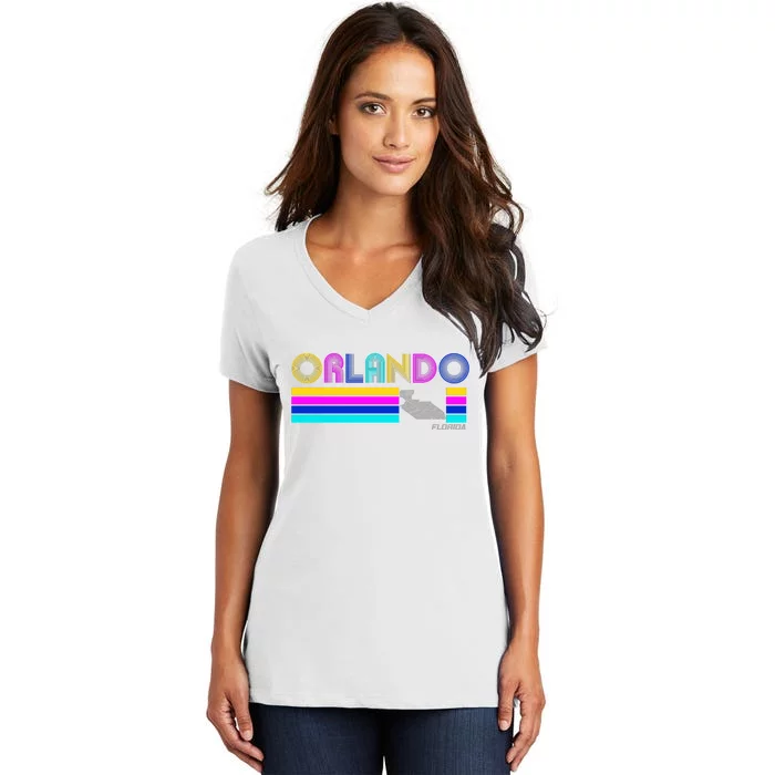 Retro Orlando Logo Women's V-Neck T-Shirt