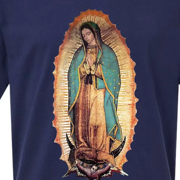 Real Our Lady Of Guadalupe Virgin Mary Catholic Sueded Cloud Jersey T-Shirt