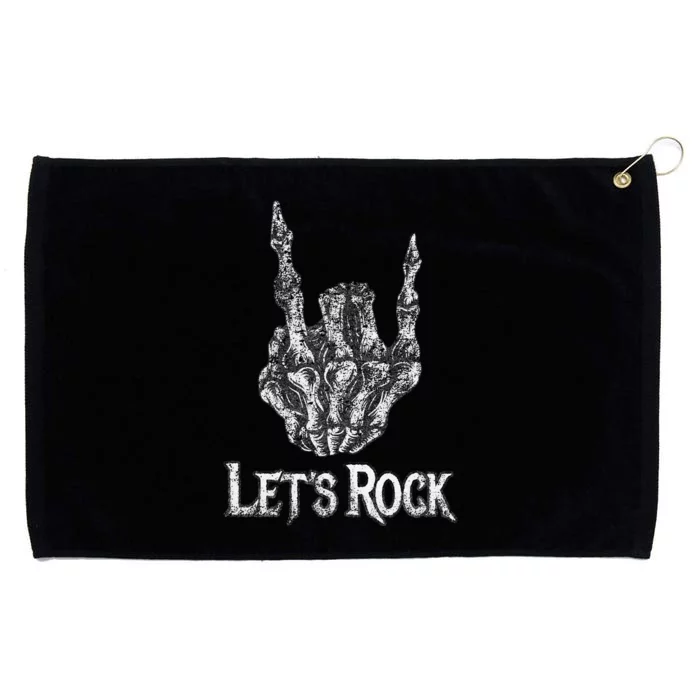 Rock On Lets Rock Concert Band Grommeted Golf Towel