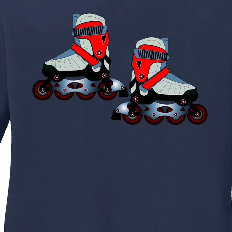 Roller Blades Ladies Long Sleeve Shirt