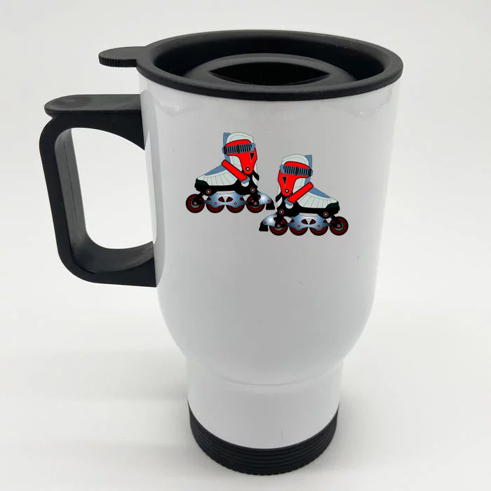 Roller Blades Front & Back Stainless Steel Travel Mug