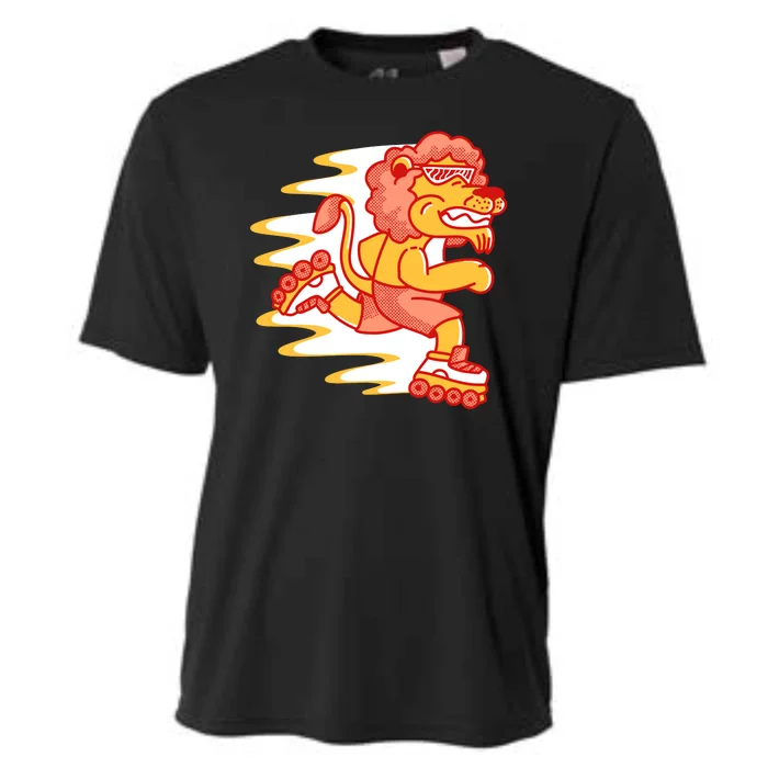 Rollerskating Lion Cooling Performance Crew T-Shirt