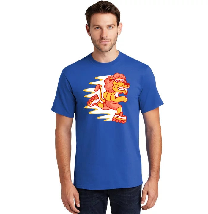 Rollerskating Lion Tall T-Shirt