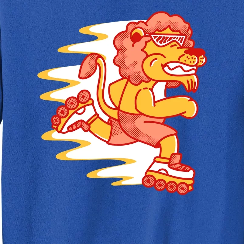 Rollerskating Lion Tall Sweatshirt